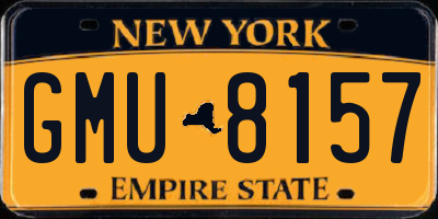 NY license plate GMU8157
