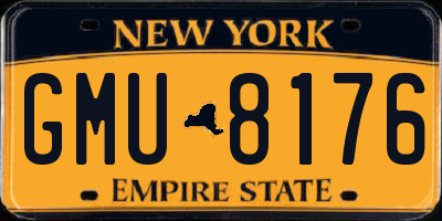 NY license plate GMU8176