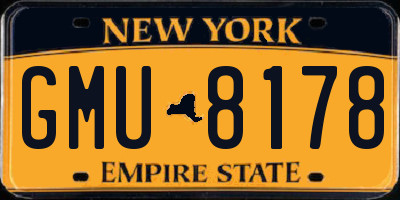 NY license plate GMU8178