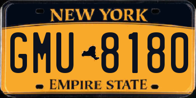 NY license plate GMU8180
