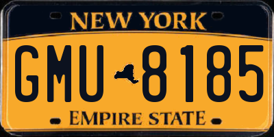 NY license plate GMU8185