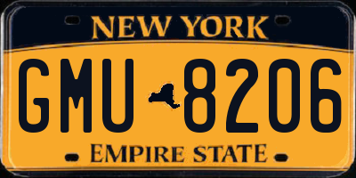 NY license plate GMU8206