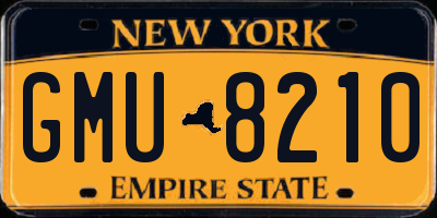 NY license plate GMU8210