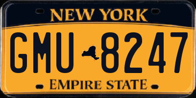 NY license plate GMU8247