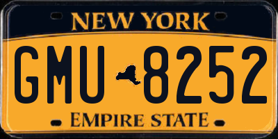 NY license plate GMU8252
