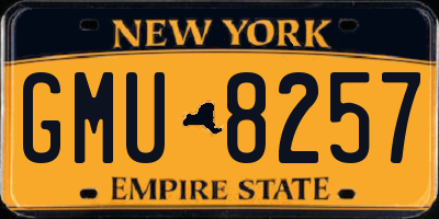 NY license plate GMU8257