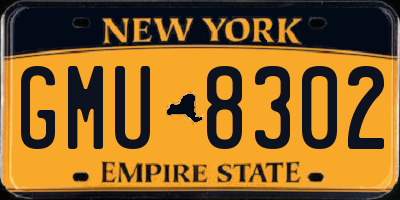 NY license plate GMU8302