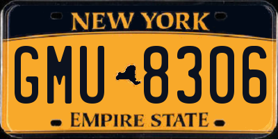 NY license plate GMU8306