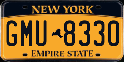NY license plate GMU8330