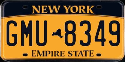 NY license plate GMU8349