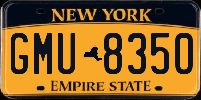 NY license plate GMU8350