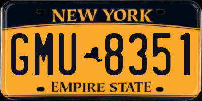 NY license plate GMU8351