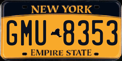 NY license plate GMU8353