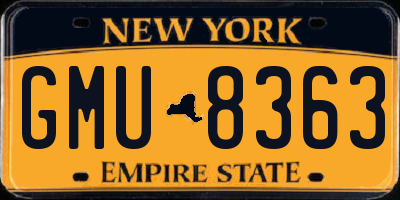 NY license plate GMU8363
