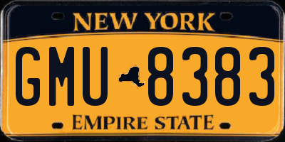NY license plate GMU8383