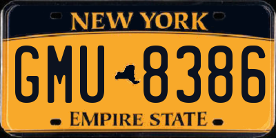 NY license plate GMU8386