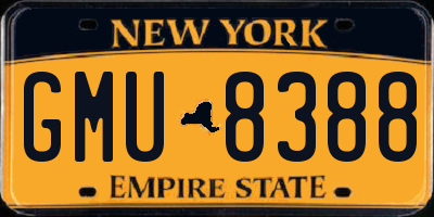 NY license plate GMU8388
