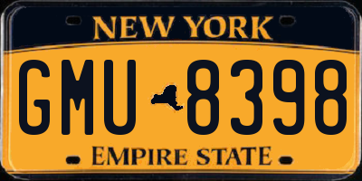 NY license plate GMU8398