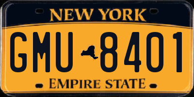 NY license plate GMU8401