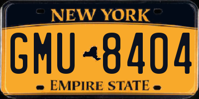 NY license plate GMU8404