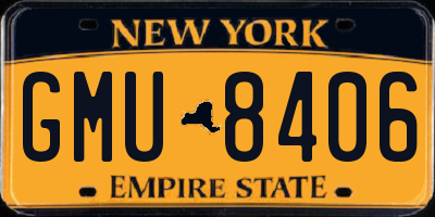 NY license plate GMU8406