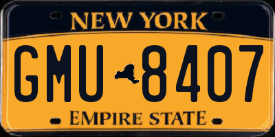 NY license plate GMU8407
