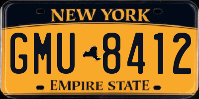NY license plate GMU8412