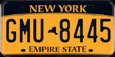 NY license plate GMU8445