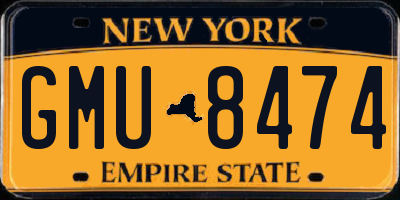 NY license plate GMU8474