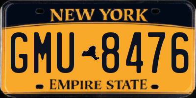 NY license plate GMU8476