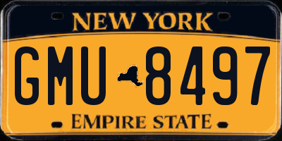 NY license plate GMU8497