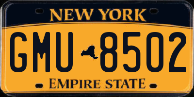 NY license plate GMU8502