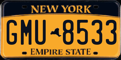 NY license plate GMU8533