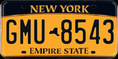 NY license plate GMU8543
