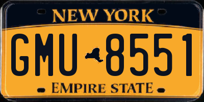 NY license plate GMU8551