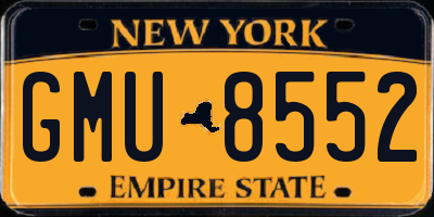 NY license plate GMU8552
