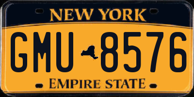 NY license plate GMU8576