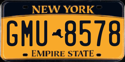 NY license plate GMU8578