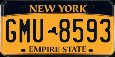 NY license plate GMU8593