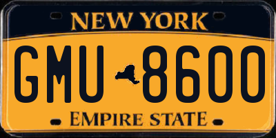 NY license plate GMU8600