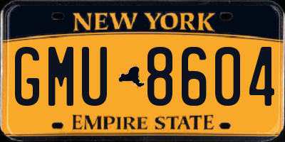 NY license plate GMU8604