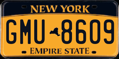 NY license plate GMU8609