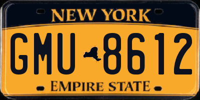 NY license plate GMU8612
