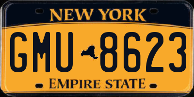 NY license plate GMU8623