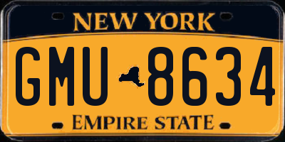 NY license plate GMU8634