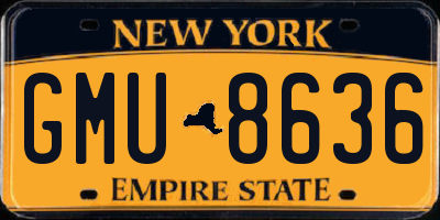 NY license plate GMU8636