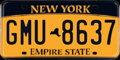 NY license plate GMU8637
