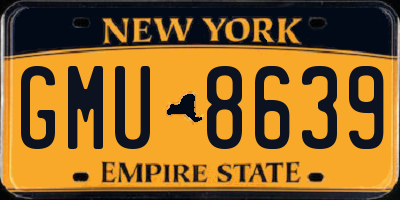 NY license plate GMU8639
