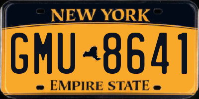 NY license plate GMU8641