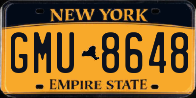 NY license plate GMU8648
